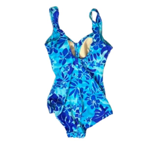 🌺 Maxine One-Piece Swimsuit – Blue Floral – Tummy Control - Size 14 🌺 - Picture 3 of 9